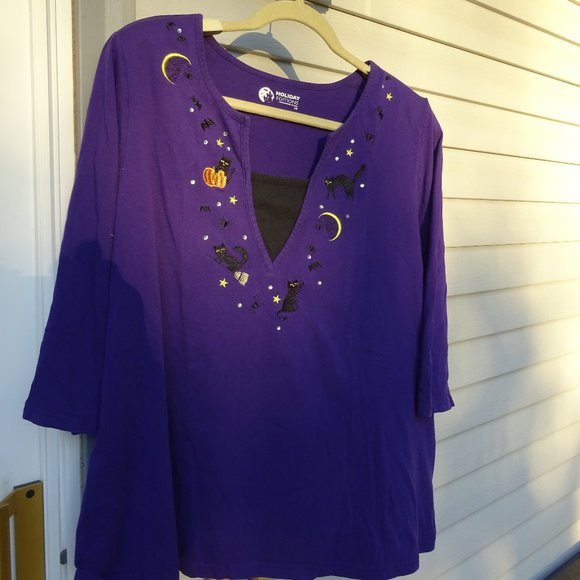 Holiday Editions Tops | 3x Purple Halloween Shirt | Poshmark
